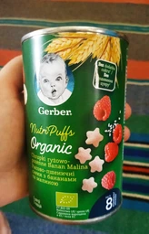 Упаковка пшеничних снеків Gerber з Бананами та Малиною для дітей із 8 місяців 35 г х 5 шт (7613037521160)
