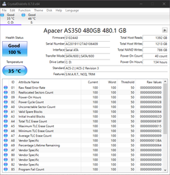 Накопитель SSD 256 GB 2.5'' APACER As350 (AP256GAS350-1)