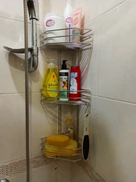 Полиця кутова FZB нержавіюча для ванної кімнати, потрійна