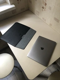 Чехол конверт для ноутбука или планшета из Эко-кожи DDC для Macbook Air Pro 13"-14" Черный (DDC201) фото от покупателей 10
