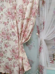 Короткие шторы для кухни Adagio Windows Decor Моника 3 с цветочным принтом 140х170см (2шторы) фото от покупателей 5
