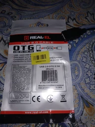 Переходник Real-El OTG USB 2.0 AF - microUSB BM 0.1 м Black