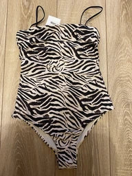 Купальник суцільний жіночий H&M 7233539 36 Бежевий/Принт зебра (AB5000000573936)