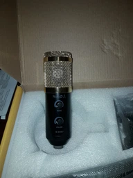 Студійний мікрофон конденсаторний Music DJ M-800U зі стійким та вітрозахистом. Чорний із золотим (1638064ЕТ) фото від покупців 2