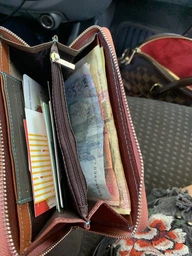 Женский кошелек ST Leather из натуральной кожи большой красного цвета для прав и паспорта (bg184fash41)