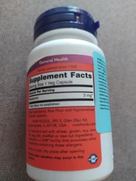 Натуральна добавка NOW Melatonin 3 mg, 60 вегакапсул фото від покупців 8