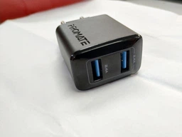 Сетевое зарядное устройство Promate BiPlug 12 Вт 2 USB Black (biplug.black)