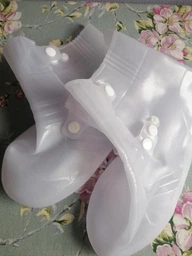 Бахилы на обувь резиновые от воды и грязи Lesko SB-108 S 34-35 White (14999) фото от покупателей 6