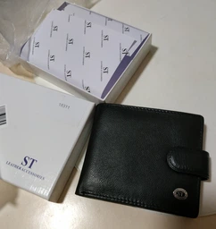 Чоловічий гаманець з натуральної шкіри ST Leather Чорний (bg183fash11) фото від покупців 7