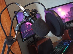 Студійний мікрофон конденсаторний Music DJ M-800U зі стійким та вітрозахистом. Чорний із золотим (1638064ЕТ) фото від покупців 16