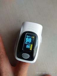 Пульсоксиметр на палець IMDK C101A3 для вимірювання пульсу і сатурації крові Pulse Oximeter з батарейками фото від покупців 9