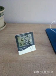 Електронний кімнатний термометр гігрометр з годинником KETOTEK HTC-1 фото від покупців 1