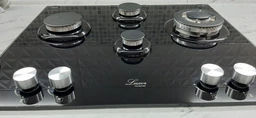 Варочная поверхность газовая Luxor RG 650 BGL SS Wok + круглая подставка WOK в подарок, черный фото от покупателей 3