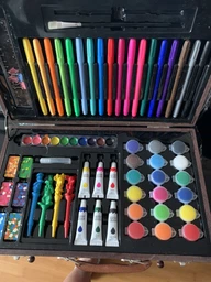Набор для рисования и творчества Art Set 123 предмета в деревянном чемоданчике фото от покупателей 2