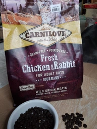 Корм Carnilove Cat Fresh Chicken & Rabbit Gourmand сухой полнорационный беззерновой с курицей и кроликом для кошек 0.4 кг фото от покупателей 5
