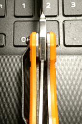 Нож складной Ganzo G7321 (длина: 215мм, лезвие: 95мм, сатин), оранжевый фото от покупателей 2