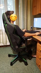 Кресло для геймеров DXRacer Racing OH/RV131/NE (чёрное/зеленые вставки) (63089) фото от покупателей 1