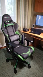 Кресло для геймеров DXRacer Racing OH/RV131/NE (чёрное/зеленые вставки) (63089) фото от покупателей 5