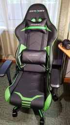Кресло для геймеров DXRacer Racing OH/RV131/NE (чёрное/зеленые вставки) (63089) фото от покупателей 4