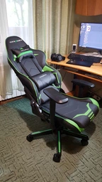 Кресло для геймеров DXRacer Racing OH/RV131/NE (чёрное/зеленые вставки) (63089) фото от покупателей 3
