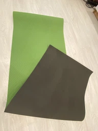 Килимок для йоги EasyFit TPE+TC (Eco Friendly) 6 мм блакитний-синій (двошаровий спортивний каремат, мат для фітнесу, пілатесу)
