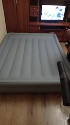 Кровать надувная Intex 99х191х30см, встроенный насос 220V, серо-синяя, 64116 фото от покупателей 6