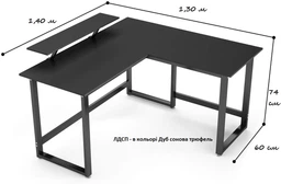 Стіл комп'ютерний кутовий з полицею в стилі Лофт каркас металевий StepLoft Comp-table-162 фото від покупців 11