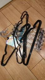 Набор 10 шт детские плечики Hanger 30 см бирюзового цвета металлические в силиконовом покрытии фото от покупателей 4