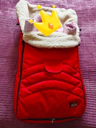 Зимний конверт-чехол на овчине в коляску,на санки For Kids Maxi (Красный)