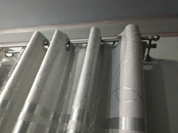 Карниз металлический двойной PLASTIDEA для шторы с крючками (16 - 16) Сатин Болонь 200 см. фото от покупателей 7