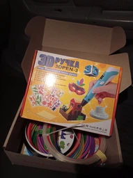3D-ручка 3D Pen Фіолетова з Набором Еко Пластика PLA (100 метрів) 12 різних кольорів та Трафаретами фото від покупців 13