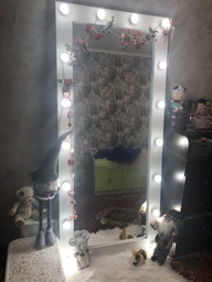 Напольное зеркало с колесиками с подсветкой в белой раме 160*60 см фото от покупателей 6