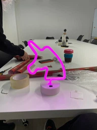 Неоновый светильник ночник Единорог настольная декоративная Neon Decoration Lamp Unicorn розовый свет