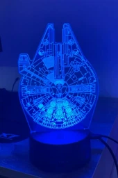 3D ночник CREATIVE подарочная ночная LED лампа светодиодный светильник Сокол тысячелетия 7 цветов на батарейках из акрила для дома спальни детской оригинальный интерьерный декор романтический подарок парню мужу