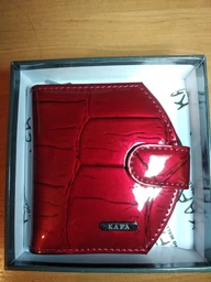 Кошелек женский кожаный Kafa с блокировкой RFID-сигналов, красный (AE1869 croco) фото от покупателей 2