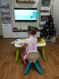 Стілець зі спинкою Kid 33х33х50сm блакитно-сірий фото від покупців 10