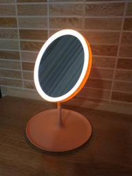 Дзеркало з лед підсвіткою LED для макіяжу з підставкою у ванну кімнату настільне косметичне сенсорне на USB 3 режими підсвічування фото від покупців 16