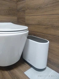 Відро для сміття MBM HOME вузьке BP-14 WHITE/BLACK пластикове біле/чорне