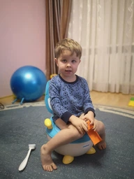 Дитячий горщик Babyhood Лисиця з поліуретановим кільцем блакитний (BH-113FB) (6923149603328) фото від покупців 4
