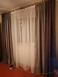 Комплект Декорин Диамант Дабл серые шторы 200x270 см 2 шт вуаль тюль 500х270 1 шт Серые с белым фото от покупателей 3