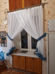 Тюль для кухни Adagio Windows Decor Кларис из белого шифона и цветной отдделки 300 х 160см, песочная фото от покупателей 6