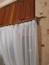 Тюль для кухни Adagio Windows Decor Кларис из белого шифона и цветной отдделки 300 х 160см, песочная фото от покупателей 5