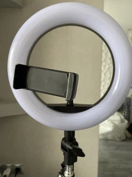 Кольцевая светодиодная лампа Ring Light 20 см с держателем для телефона штатив 2м селфи кольцо для блоггеров фото от покупателей 5