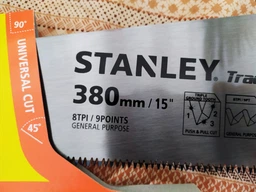 Ножовка по дереву Stanley Tradecut 380 мм с зубьями 8 tpi STHT20348-1 фото от покупателей 3