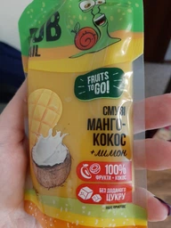 Упаковка фруктового пюре Bob Snail Смузи пастеризованное Манго-Кокос 120 г х 10 шт (4820219343660) фото от покупателей 1