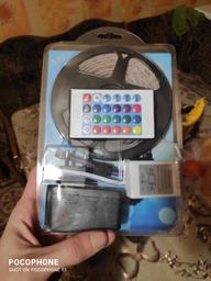 Cветодиодная Лента c Пультом и Блоком Питания Влагозащищенная LED 3528 SMD RGB 12v 5М с контроллером Водонепроницаемая