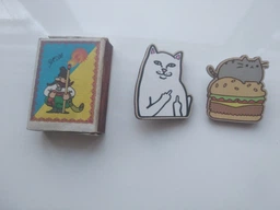 Значок из дерева Craft Pins Кот Пушин на гамбургере (CU-00822) фото от покупателей 1