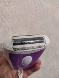 Електрична бритва Remington сіткова Smooth Silky, ААA x2, для сухого та вологого гоління, жіночий тример, біло-фіолетового кольор (630943)