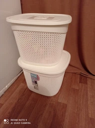 Кошик DROP квадратна з кришкою 36л сірий металік 116903.2 Uscan Plastic