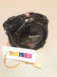 Мужские часы Skmei 1270 Черные с серыми вставками